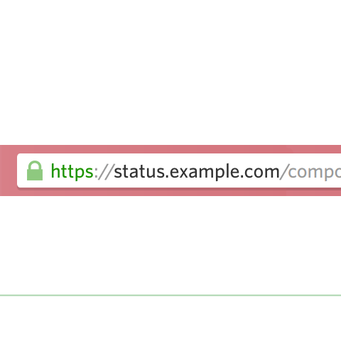 A zoomed in image displaying the status page's custom domain